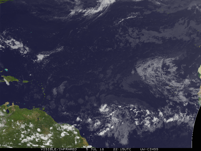 Animation satellite de la tempête tropicale BERYL ©CIMSS