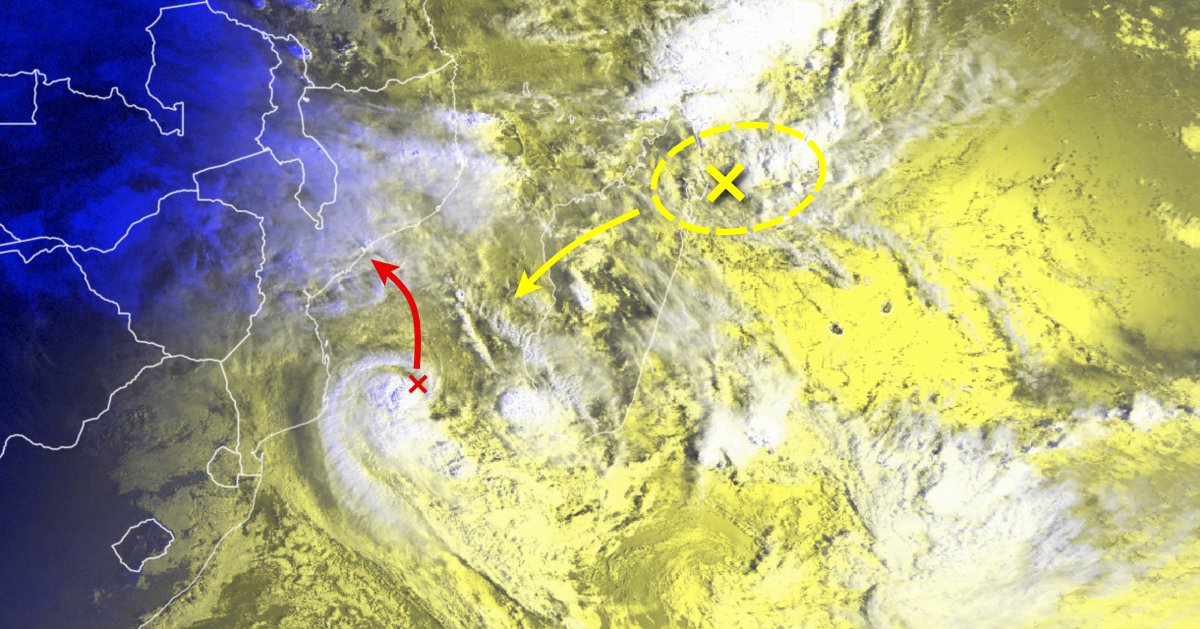 Future tempête Desmond et zone suspecte au nord-est de madagascar