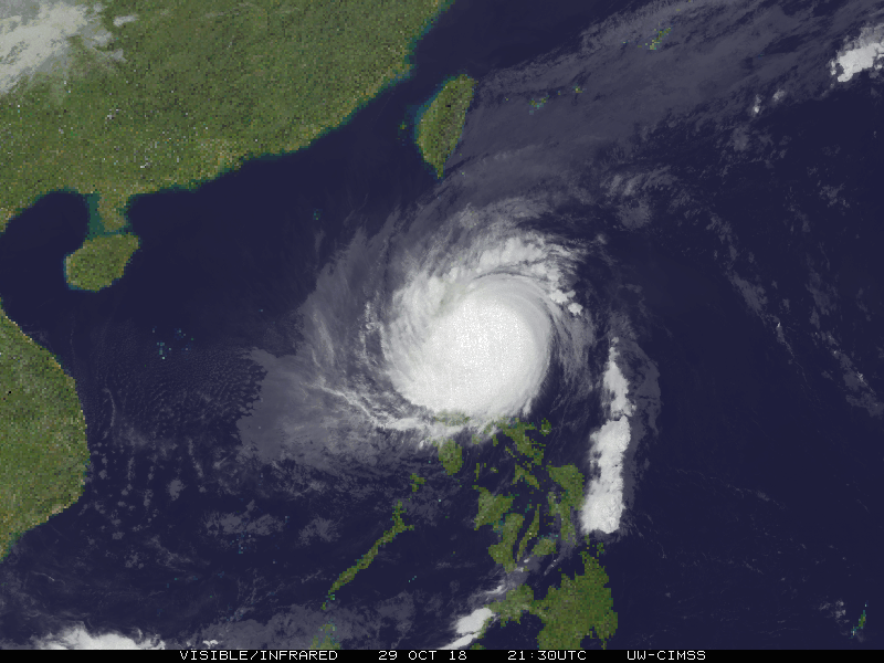Animation satellite typhon YUTU (ROSITA)