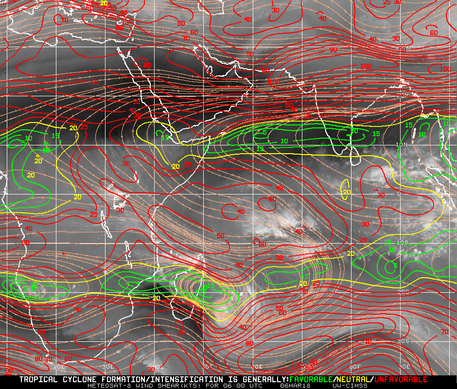 Carte de Cisaillement du 06/03/2018 ©CIMSS