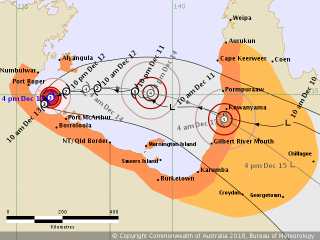trajectoire intensité cyclone tropical Owen