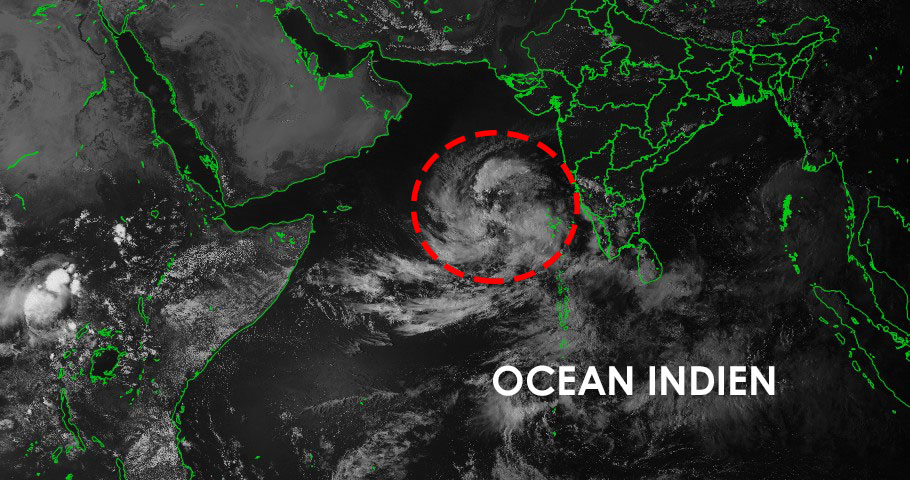 Activité cyclonique en cours dans l'océan indien nord