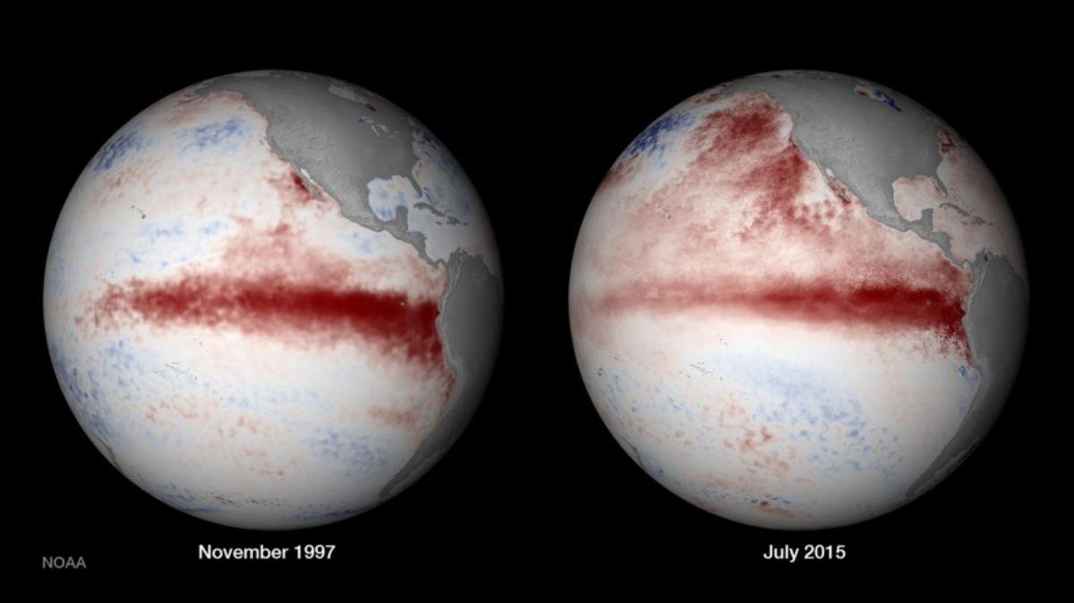 Comparaison El Nino en Novembre 1997 et Juillet 2015