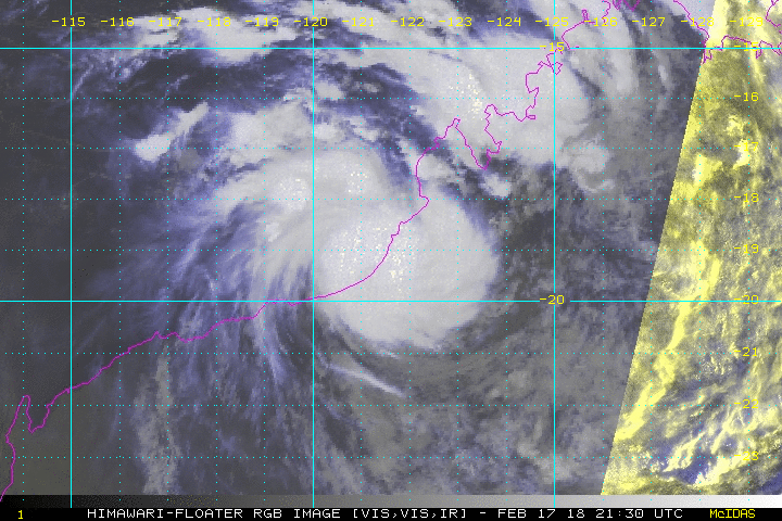 Animation satellite de la tempête tropicale KELVIN (NOAA)