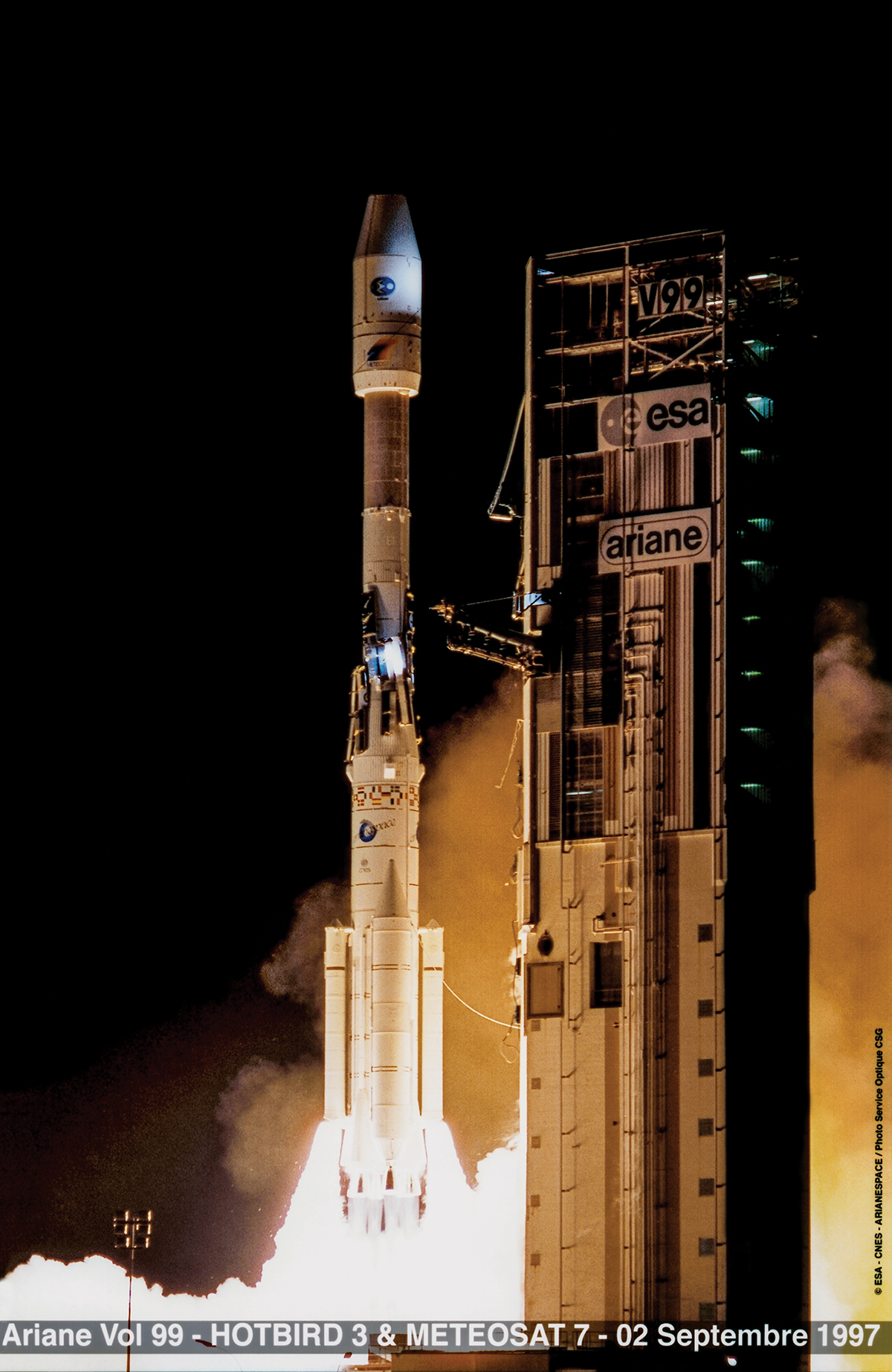 Lancement du satellite METEOSAT7 en 1997 (ESA)