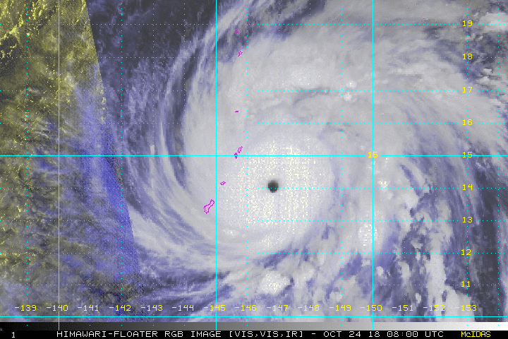 Le super typhon YUTU sur Saipan et Tinian
