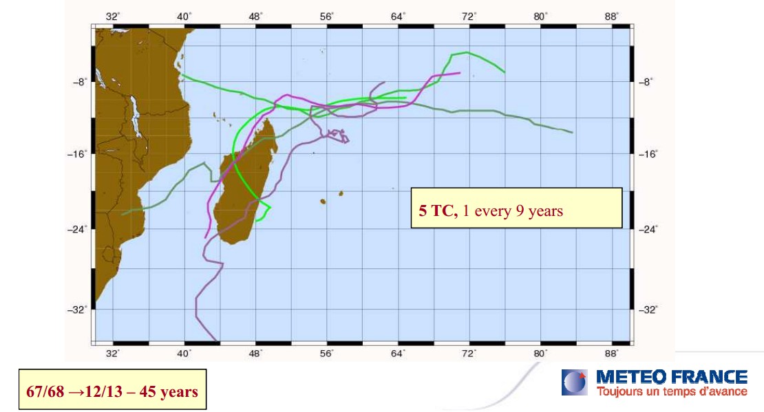 5 cyclones en 45 ans à Agalega