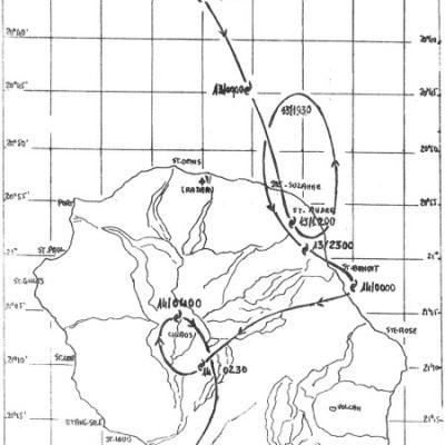 CLOTILDA trajectoire au dessus de la Réunion
