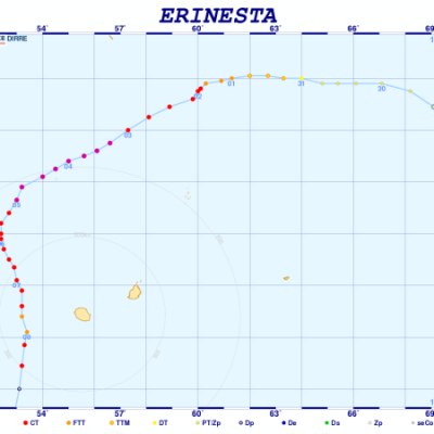 ERINESTA TRAJECTOIRE (Météo France Océan Indien)