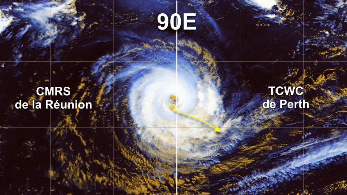 Le cyclone Marian à cheval entre le bassin Sud-Ouest et Sud-Est de l'océan indien