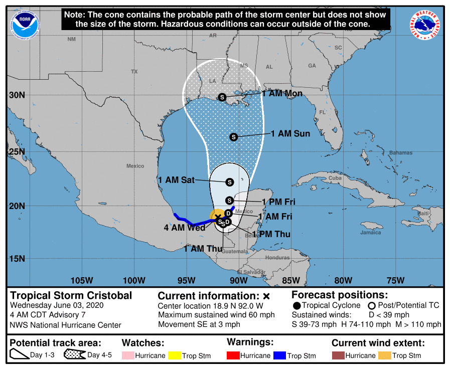 storm cristobal track