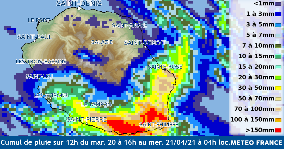 forte pluie la réunion avril 2021