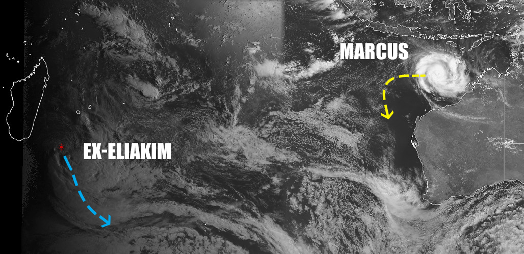 Cyclone Tropical MARCUS dans l'océan indien sud-est