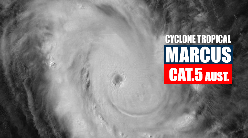 Cyclone MARCUS : Des rafales de l'ordre de 285 km/h près de l’œil