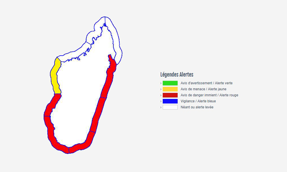 Carte vigilance forte houle ©Météo Madagascar