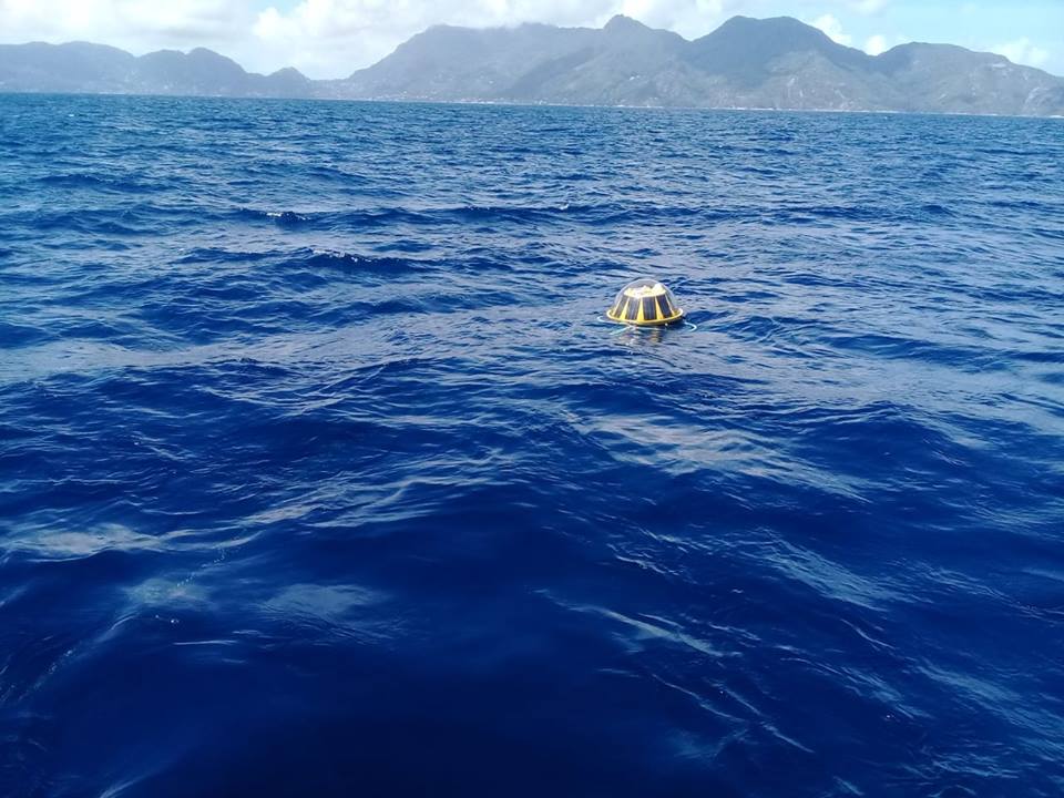 Bouée déployée au nord ouest de Mahé aux Seychelles