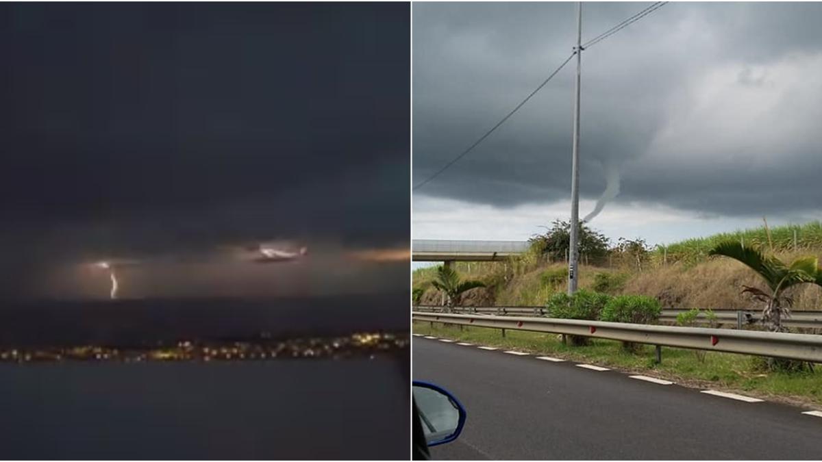 Mascareignes : Des orages et un tuba nuageux en plein hiver austral