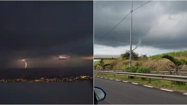 Mascareignes : Des orages et un tuba nuageux en plein hiver austral