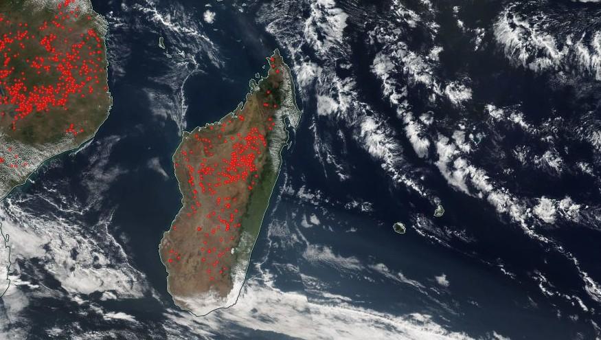 Les satellites détectent de nombreux incendies à Madagascar