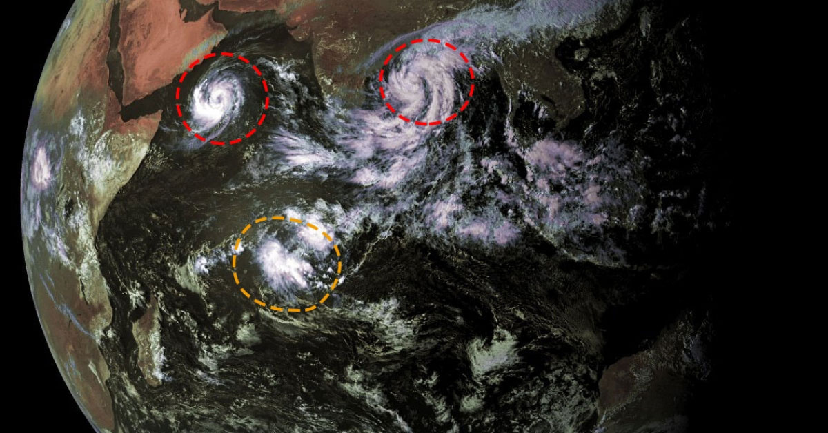 Tempêtes LUBAN et TITLI et zone suspecte près de Diego Garcia