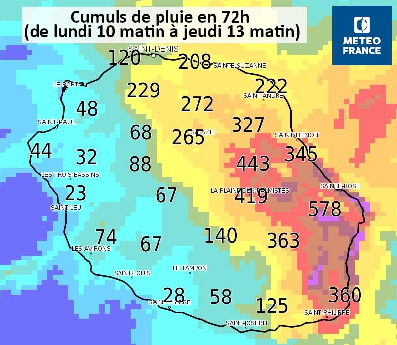 episode forte pluie la Réunion 2022