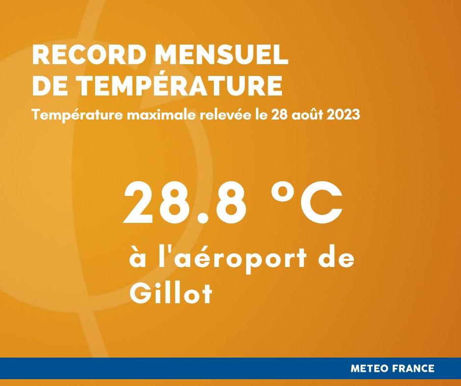 Record de chaleur en Août à Gillot - Météo France
