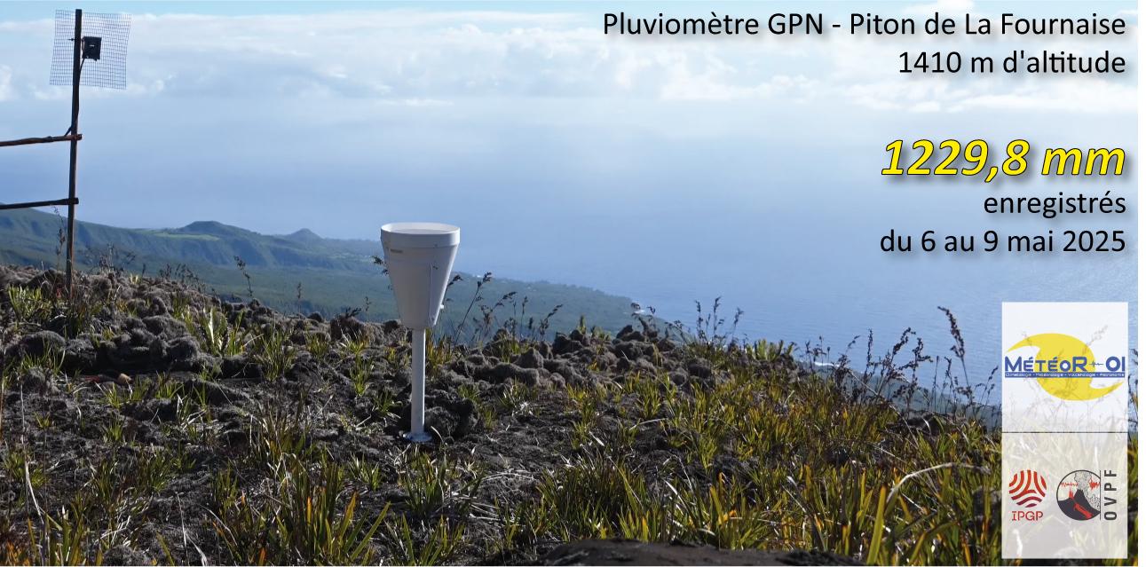 1229mm de pluie en 4 jours sur les pentes du volcan à La Réunion