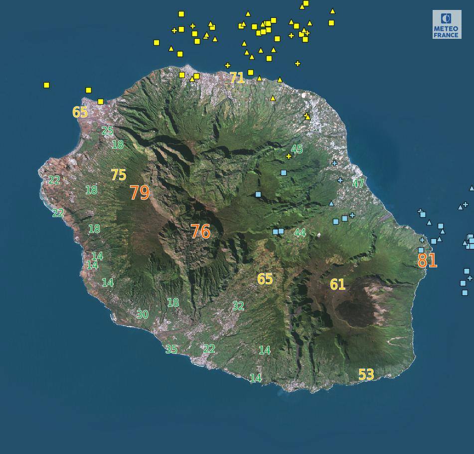 carte impact foudre Météo France Réunion