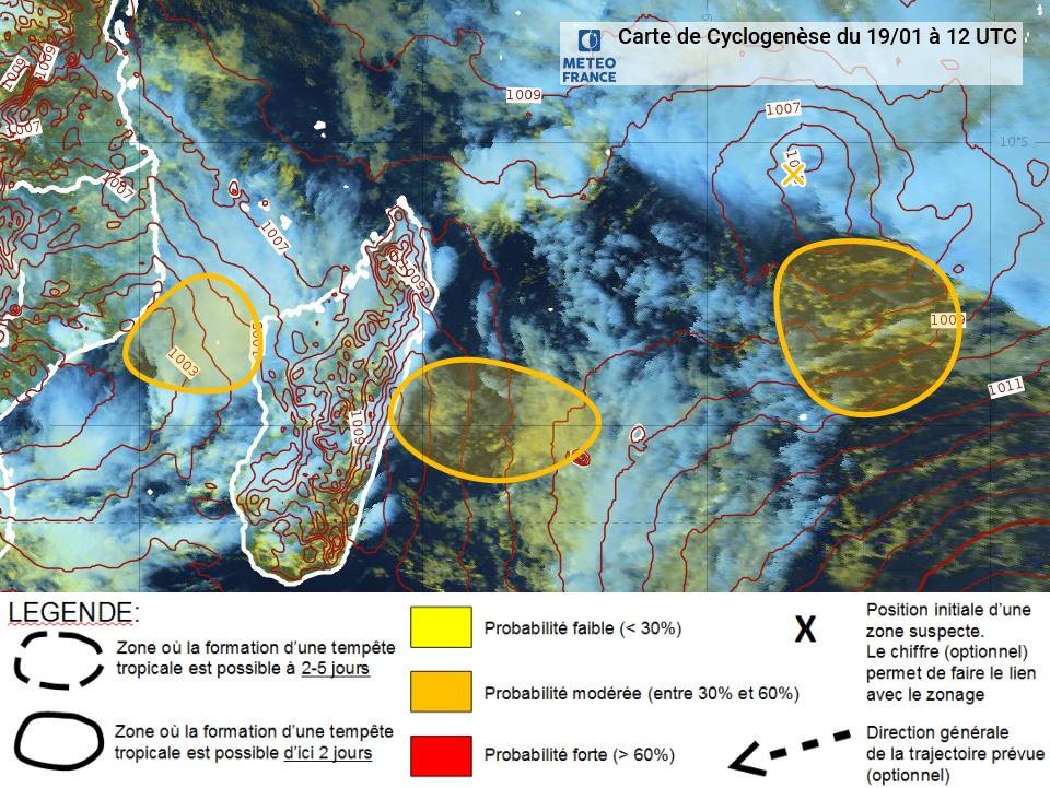 risque de cyclogenèse dans l'océan indien