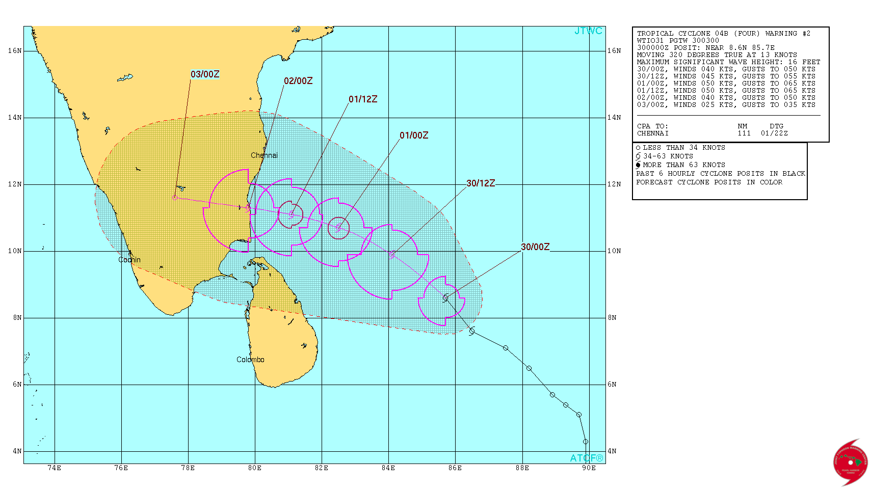 Prévisions du JTWC