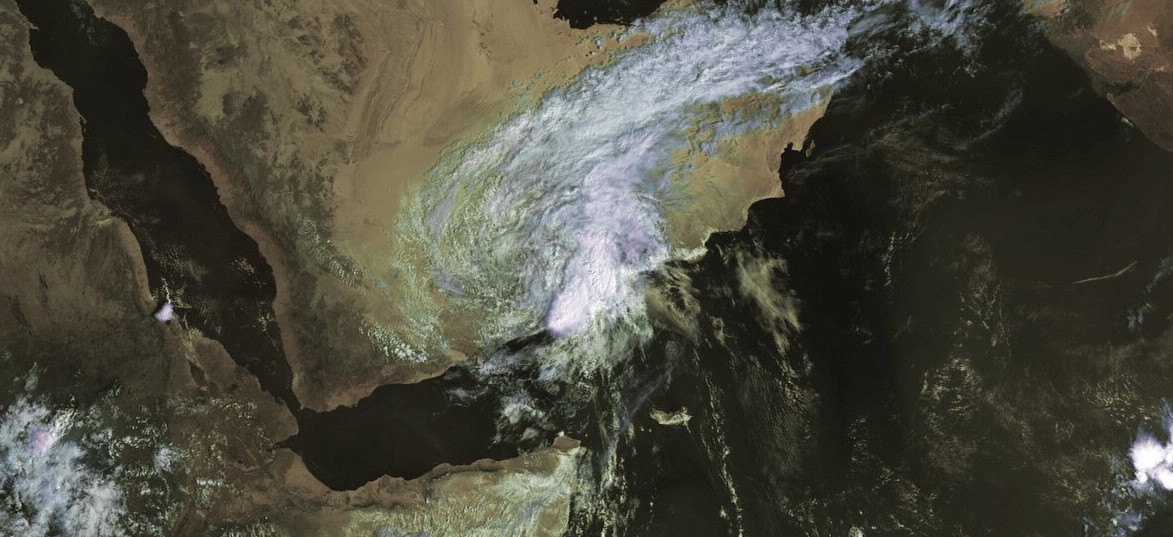 Les restes de la tempête LUBAN sur le Yémen ©Eumetsat