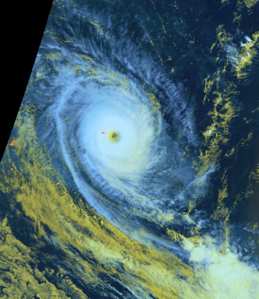 Le cyclone tropical intense AMARA à proximité de Rodrigues (Météo France Océan Indien)
