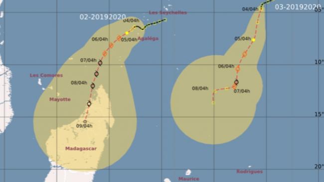 Futures tempêtes tropicales Ambali et Belna en gestation