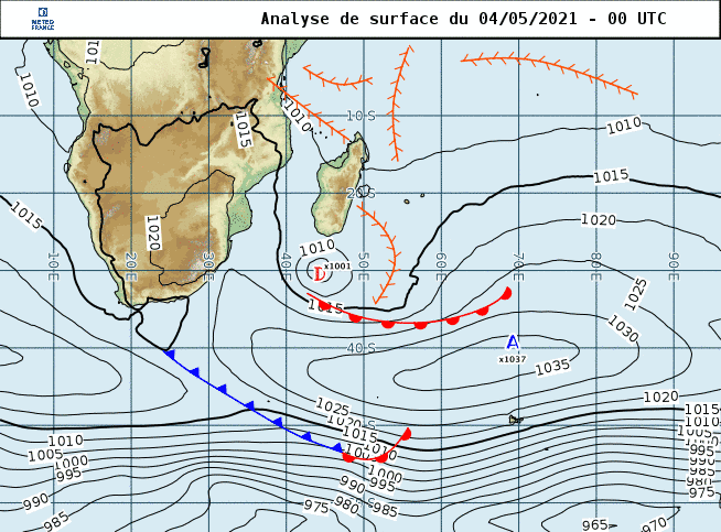 carte d'analyse meteo france reunion