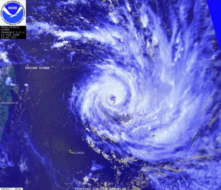 Anacelle le 10 février 1998 à 1000z (NOAA)