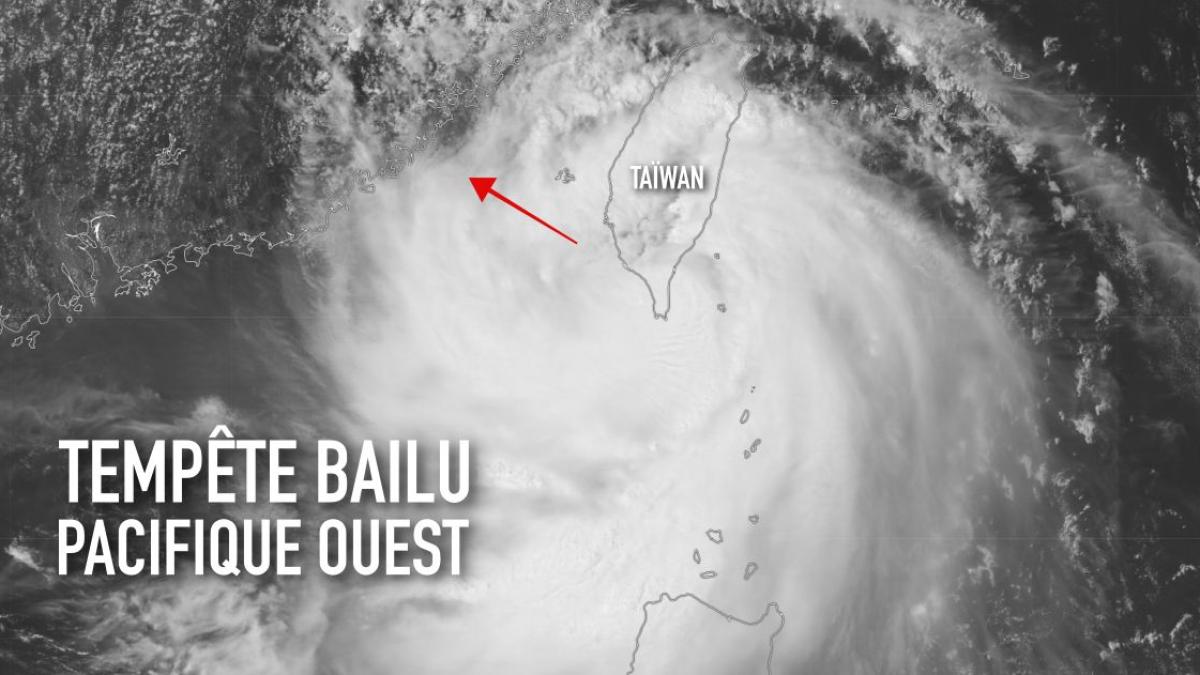 La forte tempête tropicale BAILU frappe le Sud de Taïwan