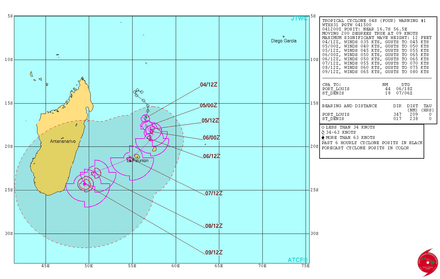 Prévision du JTWC au 06/02/2017 à 00z (JTWC)