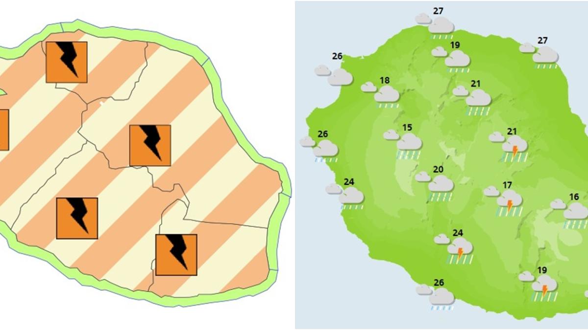 La Réunion : Des averses orageuses attendues dans l'après-midi