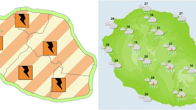 La Réunion : Des averses orageuses attendues dans l'après-midi
