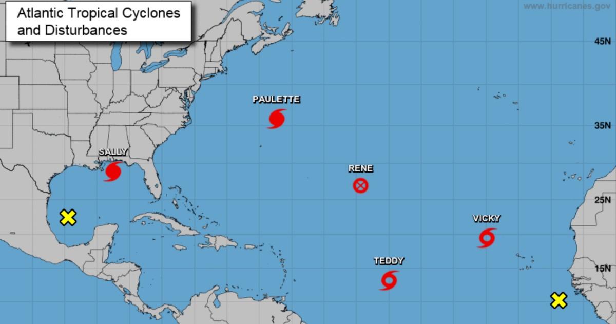 Carte saison des ouragans 2020