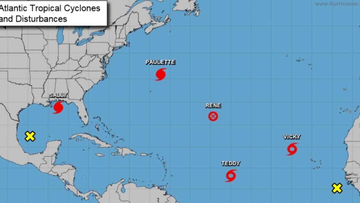 Embouteillage cyclonique dans l'atlantique Nord avec 5 systèmes en simultané