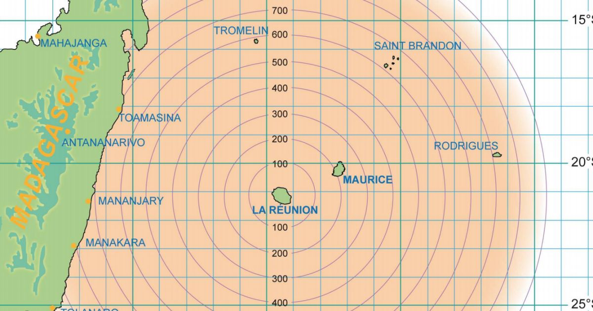 Carte trajectoire cyclone me te o france re union