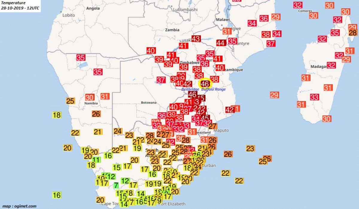 Chaleur exceptionnel en afrique australe