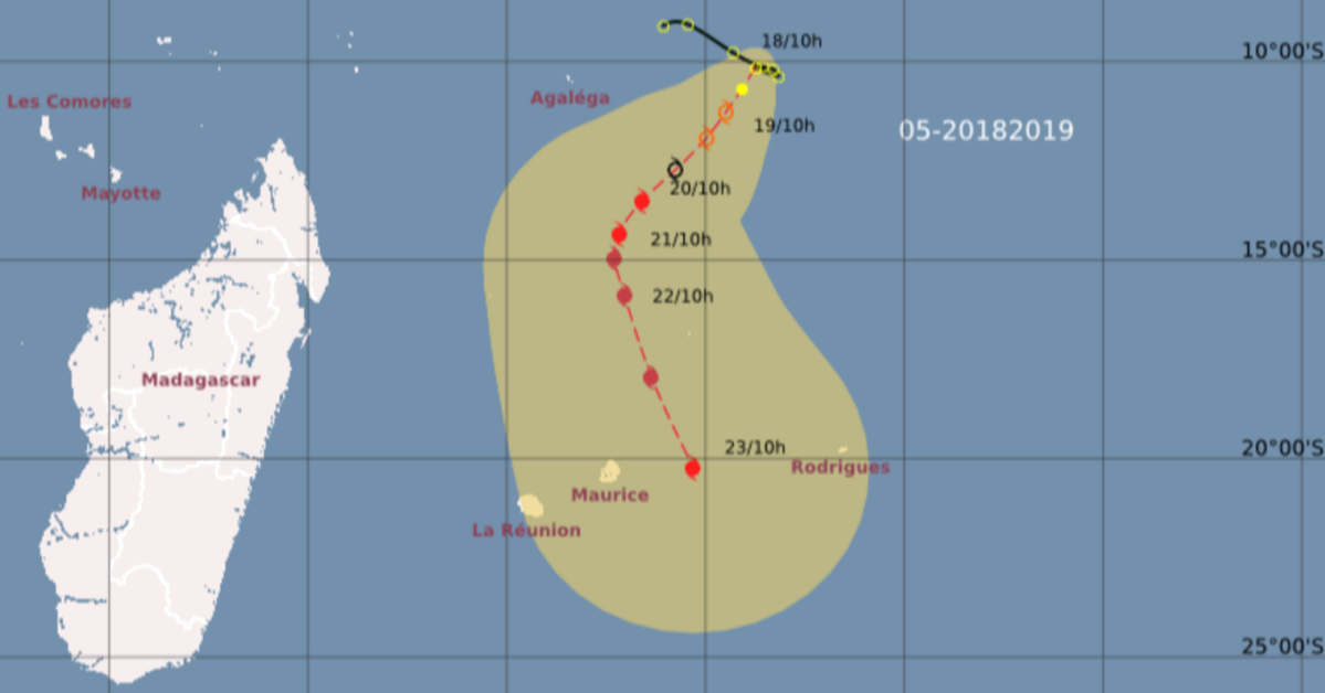 Future tempête CILIDA, menace potentielle pour les Mascareignes