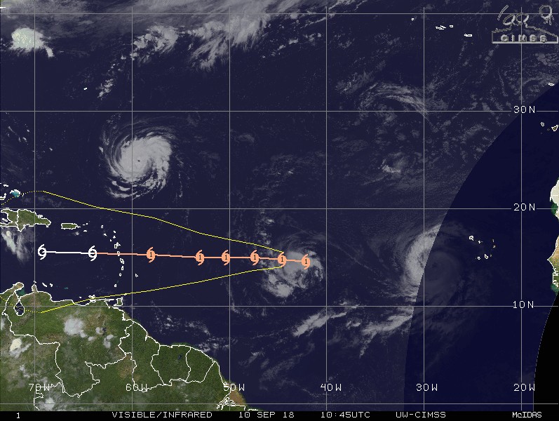 Prévision trajectoire et intensité ouragan ISAAC ©CIMSS