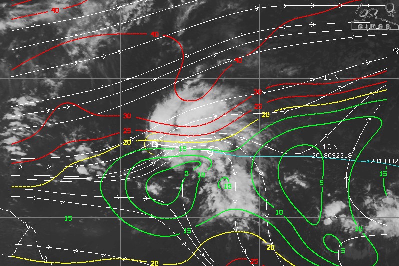 Carte de cisaillement atlantique nord ©CIMSS