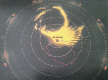 Oeil de CLOTILDA capté par le radar (Météo France)