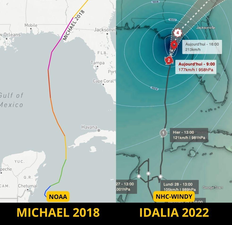 Comparaison Idalia Michael