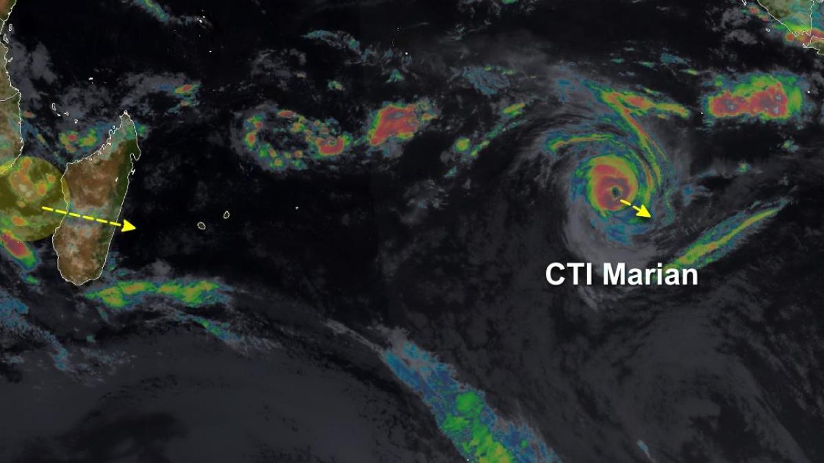 Cyclone tropical intense Marian et activité dans le Canal du Mozambique