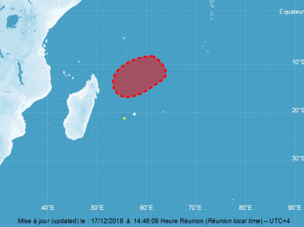 Cyclogenese au nord des Mascareignes